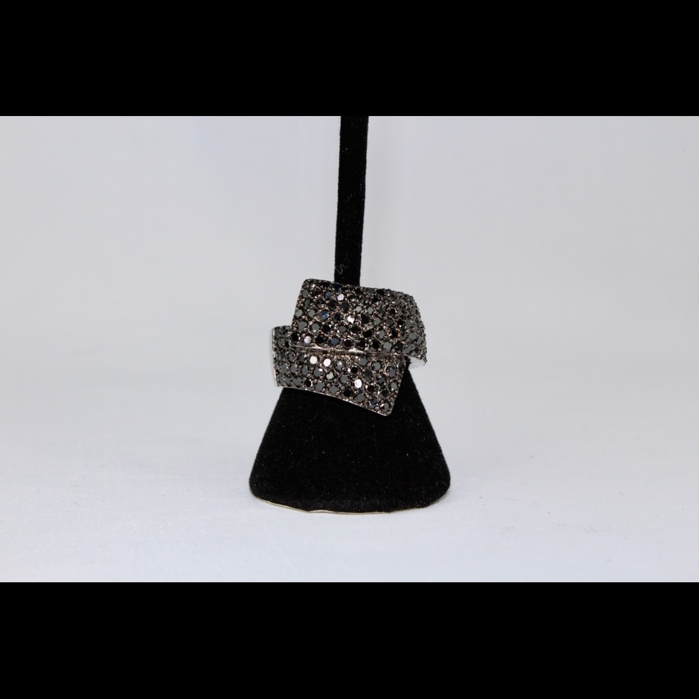 Black CZ Diamond Statement RING		NWT